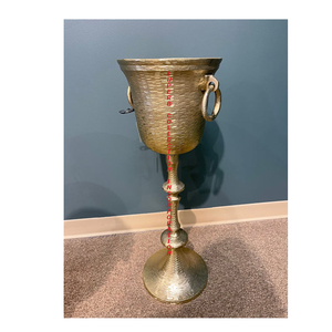 Gold Hammered New Design <b>Wine</b> Cooler Stand or <b>Wine</b> Ice Bucket Stand Fancy Design Made in India - Product Image 1
