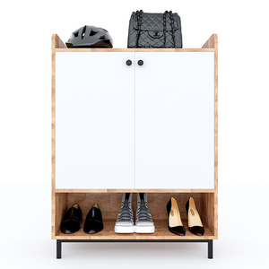 Zapatero de 5 Niveles con Esquinas Redondeadas (80x35x110cm) - Madera de Caucho y Patas de Hierro - Diseño Minimalista - Mueble para Sala de Estar - Product Image 2