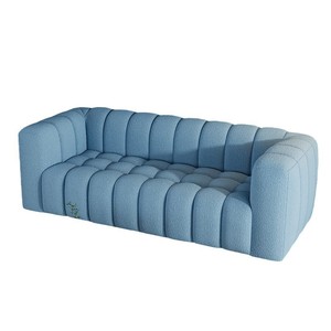 Canapé double trois places en tissu moderne crème sable pour salon, villa, bureau à domicile, mobilier de maison - Product Image 3