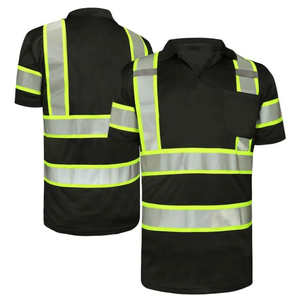 Camiseta Polo de Seguridad de Alta Visibilidad, Camisetas de Seguridad Reflectantes, Ropa Personalizada, Camiseta Polo de Trabajo de Construcción con Tiras Reflectantes - Product Image 4