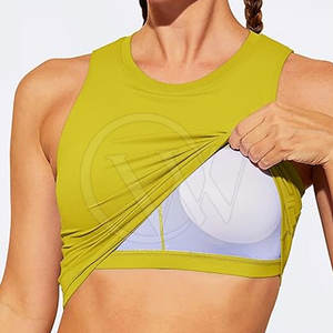 ชุดกีฬาออกกำลังกายระบายอากาศได้ดีเสื้อโยคะแขนกุดแห้งเร็วมีลวดลายพิมพ์ลายไซส์พิเศษออกแบบได้ตามต้องการ - Product Image 3