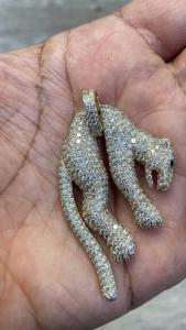 Colgante de pantera moissanita hecho a mano en plata de ley 925, colgante de diamante hecho a mano indio de lujo - Product Image 3