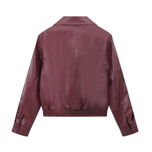 Mujeres 2025 otoño nueva moda chaqueta de cuero de manga larga abrigo Casual mujer prendas de vestir exteriores sobrecamisa - Product Image 2