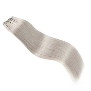 Extensions de cheveux tissées # Cheveux humains indiens bruts 100% Remy gris S1, lisses naturels, 36 pouces, ondulation lâche - Product Image 1
