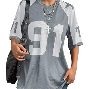 Ensemble d'uniformes de football américain pour adultes, maillot en maille respirante, pantalon, manches courtes, imprimé, personnalisé, pour l'équipe, entraînement, jeu - Product Image 5