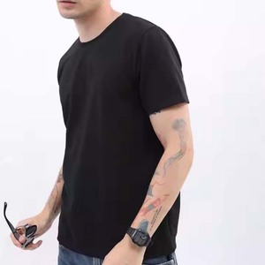 T-shirts pour hommes en coton 100% poids lourd, logo personnalisé, séchage rapide, col doux, coupe régulière, manches courtes, t-shirts à col contrasté, motif de lettres - Product Image 6