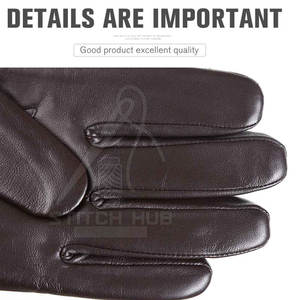 Gants en cuir respirants pour hommes de haute qualité Conception personnalisée Style uni pour vêtements d'hiver décontractés-Vente en gros - Product Image 5