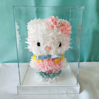 Boîte en acrylique personnalisée avec hortensia préservé, cadeau pour la fête des mères et le Nouvel An, décoration de fleurs éternelles