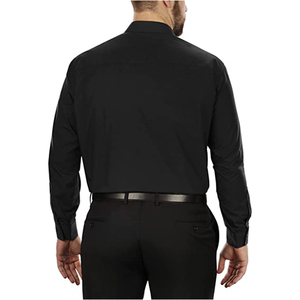 Chemise habillée pour homme en popeline 100% coton respirante, infroissable, à manches longues et boutonnée, de haute qualité - Product Image 2