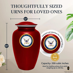 โกศเคลือบสีแดงที่ระลึกถึงอลูมิเนียมหรูหราพร้อมการเคลือบเมนาขนาดใหญ่ (220 Cu ใน) และตัวเลือกของที่ระลึก (3 Cu ใน) - Product Image 2