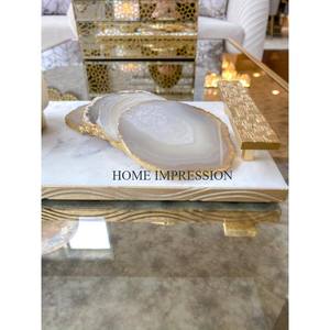 Best Selling Handmade <b>Gold</b> Edge <b>Placements</b> Coasters Wedding Events Table Decorating Coasters Home Decorative Modern Coasters - Product Image 2