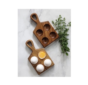 12 ไข่ผู้ถือแฟนซีดูหรูหราสีน้ําตาล 2 ชั้นไม้ผู้ถือไข่ถาดใช้ในครัวเรือนสําหรับร้านอาหารและบ้านจํานวนมาก - Product Image 3