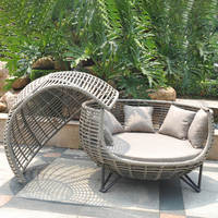 Chaise Egg pour l'extérieur Style moderne Matériau en rotin Cage de loisir Canapé-lit Mobilier d'extérieur Style nordique