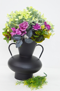 Hot Fancy Black Bronze Color Venta caliente Recubierto de polvo Color antiguo Metal Hierro Florero de estilo premium para lujos Hogar - Product Image 3