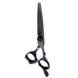 Ciseaux à cheveux Dragon Handle, couleur noire, acier inoxydable allemand, ciseaux de salon de coiffure avec repose-doigts - Product Image 6