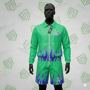 Ensemble de survêtement en nylon deux pièces à capuche pour homme, style streetwear, couleur unie, haute qualité, coupe-vent et short, collection Hiver 2026, vente en gros - Product Image 1