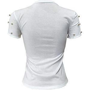 Camisetas de Diseño a Rayas Estampadas en Serigrafía de Fibra de Bambú 100% Personalizadas para Mujer - Marca BROOXLY SPORTS Más Vendida, Cuello Redondo, Manga Corta - Product Image 5