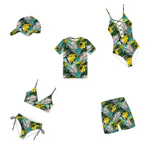 Trajes de baño florales de cintura alta Tankinis Tropical Boyleg Traje de baño de manga larga - Product Image 6