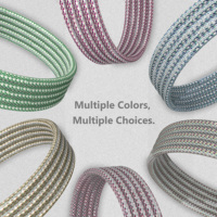 Cable de Carga Rápida y Sincronización USB-C de 60W con Carcasa de Nylon y PVC, Certificado MFI, con Diseño de Diamantes Coloridos, para Dispositivos iOS y Computadoras