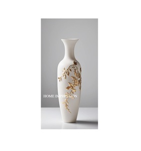 แจกันตกแต่งดอกไม้งานแฮนด์เมดสไตล์โมเดิร์นสำหรับงานแต่งงานเครื่องใช้บนโต๊ะในร่มสีขาวทำด้วยมือ - Product Image 1