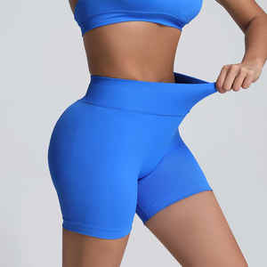 Pantalones cortos sin costuras de cintura alta para mujer, nueva llegada personalizada, ropa deportiva de cintura media para correr, entrenamiento, Fitness, gimnasio, Yoga - Product Image 4
