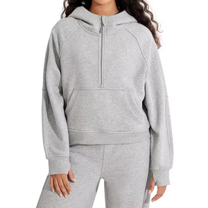Sudadera Corta con Capucha de Manga Larga para Mujer, Ligera, Transpirable, 100% Algodón, Servicio OEM, Precio Razonable - Product Image 5