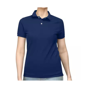 Camisetas de polo informales de alta calidad para mujer, camisas lisas de punto transpirables con logotipo personalizado de Color sólido, el mejor precio más demandado - Product Image 1