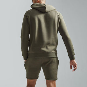 Ensemble short et sweat à capuche personnalisé de haute qualité pour hommes 100% sweat à capuche surdimensionné en coton biologique col en polyester pour hommes - Product Image 4