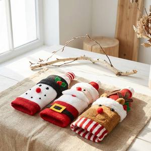 Housse de bouteille de vin de Noël en gros - Housse tricotée Père Noël Bonhomme de neige Renne pour décoration de table de dîner et sac de fête - Product Image 4