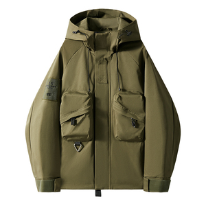 Chaqueta cortavientos de carreras de Ciclismo de concha suave de estilo básico para hombre, chaqueta de senderismo impermeable con abrigos resistentes al agua para deportes al aire libre - Product Image 3