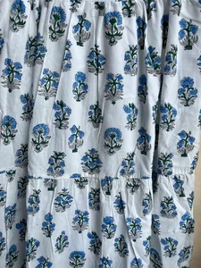 Vestido de relleno vestido de verano de algodón estampado floral indio ropa de verano para mujer Maxi vestido de gasa de algodón - Product Image 4