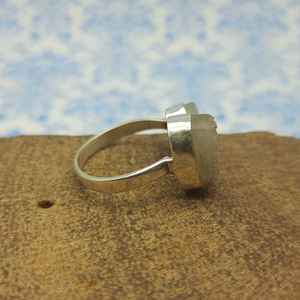 Top vente Druzzy Stone 925 argent fait à la main bague réglable Artisan fait fiançailles et cadeau de mariage elle avec diamant perle - Product Image 3