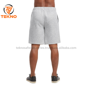 กางเกงขาสั้นของผู้ชายผ้าฝ้าย100% แบบผูกเชือกกางเกงลำลองสีพื้นพื้นมีเชือกผูกสำหรับฤดูร้อน - Product Image 5