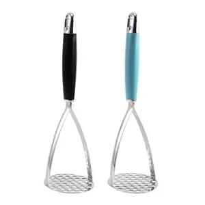 Heavy Duty Stainless Steel Potato Masher, Professional Integrated Masher Kitchen Tool & Food Masher Smasher with Silicone Handle