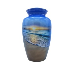 Urne funéraire en aluminium de conception de marbre rose et noir pour les cendres Urne en aluminium de souvenir classique moderne - Product Image 6