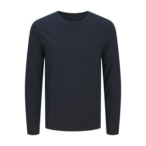 T-shirt à manches longues surdimensionné en coton 100% Col rond Logo personnalisé Tissu tricoté écologique Haute qualité Solide Décontracté OEM - Product Image 1