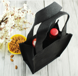 Ecológico personalizado yute Juco lienzo botella de vino bolsas de transporte de fabricante indio - Product Image 1