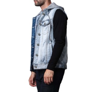 OEM Retro Slim chaqueta de mezclilla de los hombres de alta calidad Premium de invierno ropa exterior Casual sin mangas Jean chaleco para niños - Product Image 3