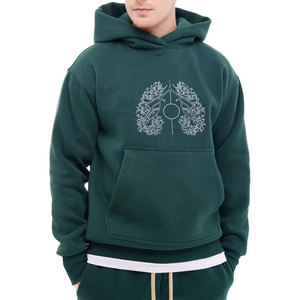 Chándal personalizado de alta calidad con estampado de algodón abullonado para hombre, ropa deportiva de Fitness Unisex con logotipo gris de gran tamaño, estilo liso - Product Image 4