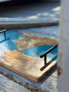 Vajilla decorativa rectangular de madera maciza Real Natural para servir fruta, plato de postre, bandeja para servir café, bandeja para servir café - Product Image 5