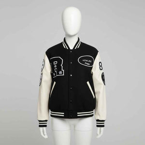 Chaqueta universitaria de lana bordada personalizada Retro Letterman estilo béisbol Streetwear para la moda universitaria y juvenil - Product Image 4