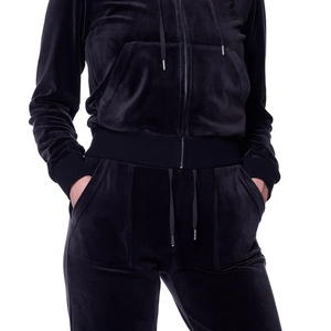 Survêtement en velours 2025 pour femmes Logo personnalisé 100% coton Survêtement de survêtement décontracté Jogging costumes pour dames et filles pour l'hiver - Product Image 2