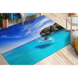 Tapis imprimé vagues océaniques : élégance côtière pour votre maison, tapis gobelin - Product Image 1