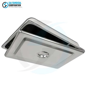 Plateau à instruments manuel autoclavable en acier inoxydable avec couvercle, utilisation polyvalente pour la stérilisation et le stockage sécurisé des instruments - Product Image 3