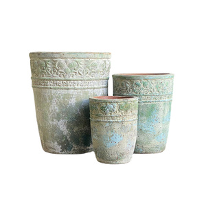 Olla de cerámica antigua grande con textura envejecida hecha a mano para el hogar, jardín al aire libre, fábrica de árboles, suministro OEM ODM, precio barato al por mayor - Product Image 1