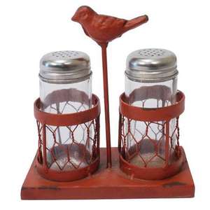 Ensemble de support de salière et poivrière en métal de ferme, ensemble de sel et de poivre mignon avec caddie pour restaurants, décor de ferme - Product Image 6