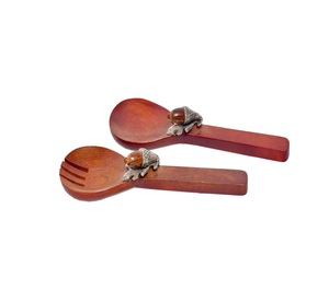 Nouveauté cuillère de service de luxe en bois faite à la main dessus de table rond de serviette ustensiles de cuisine vente en gros à bas prix - Product Image 1