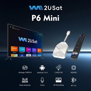We2usat P6 Mini TV Stick Streaming TV en direct Amlogic S905Y4 Android 14 2.4G 5G Wifi6 BT5.0 Mieux que Vseebox et décodeur TV - Product Image 1