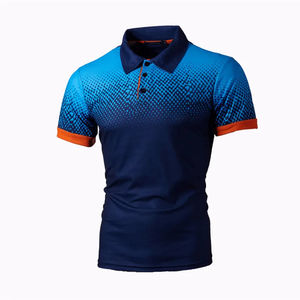 Polos deportivos informales para hombre con logotipo bordado, patrón sólido de lona para Polo, camiseta, Top para el hogar - Product Image 1