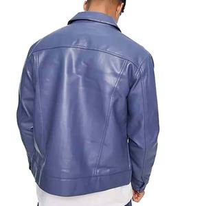 Chemise en cuir durable pour hommes avec une qualité de couture supérieure, élégante pour la mode décontractée et motard. - Product Image 2